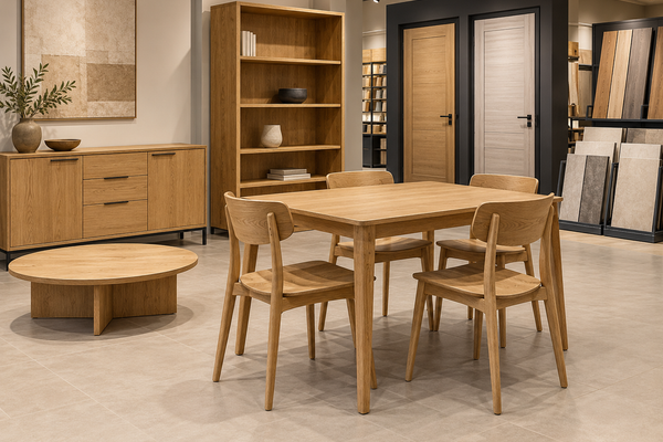 Modern furniture showroom and building materials display